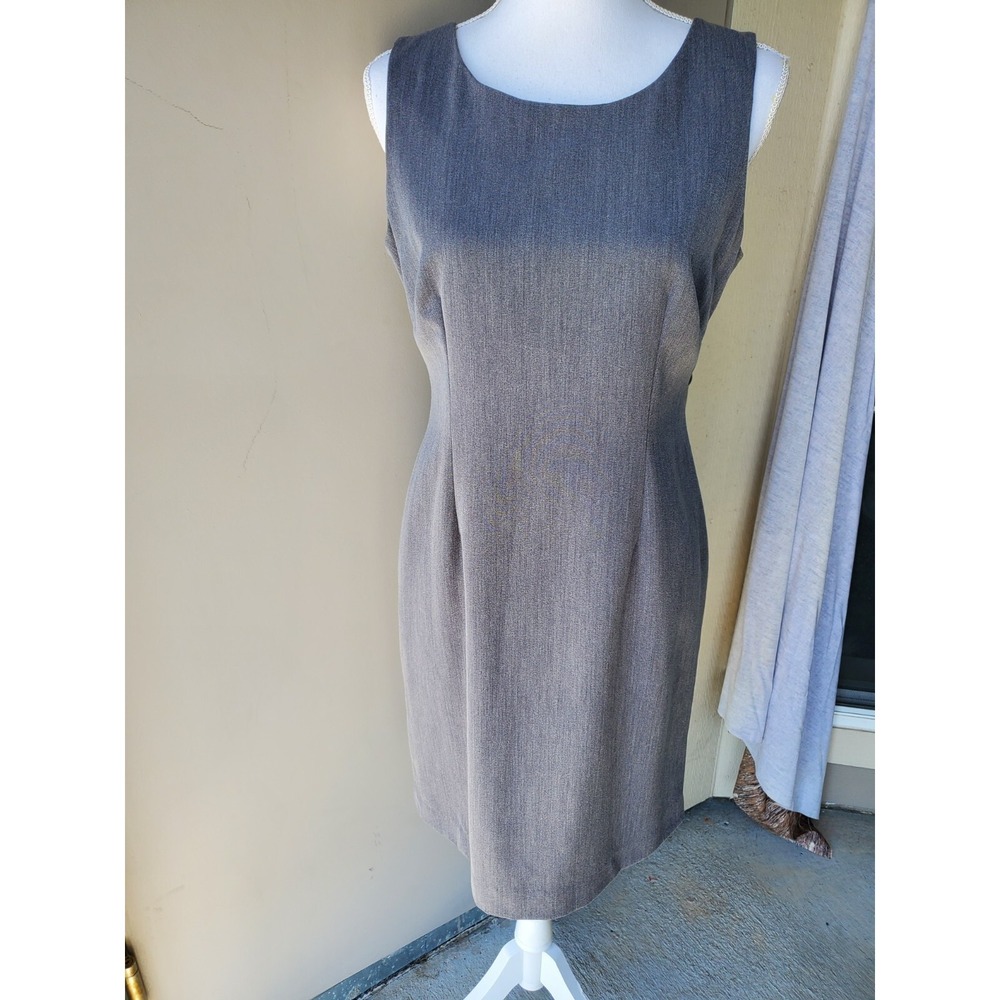 Chadwicks Midi Dress Womens Petite 8P Gray Sleeveless Career Elegant Workwear